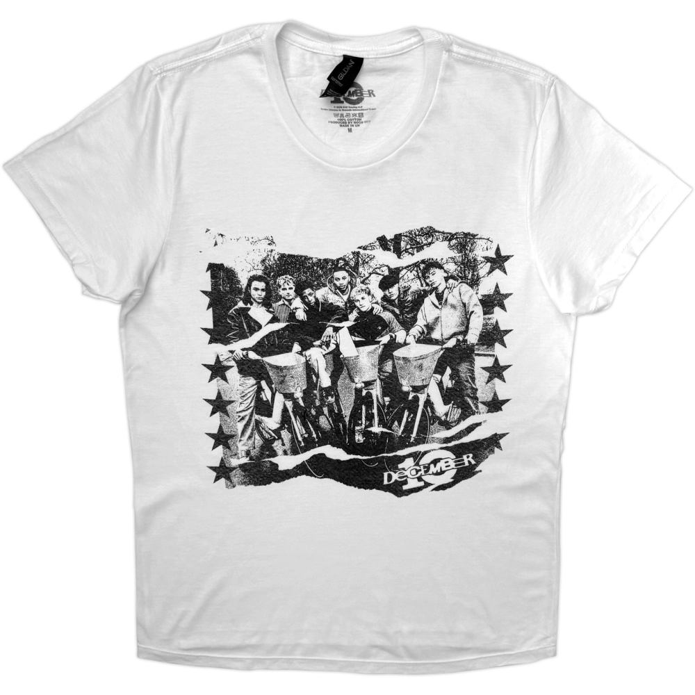 December 10. - Star Border Damen TShirt - Weiß